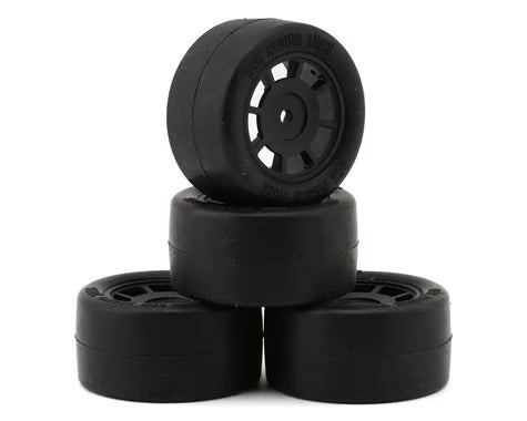 BSR Racing 1/12 Race Radial Pre-Mounted Rubber Belted Carpet Tires (4) (Green 28 Shore - Soft/Blue 32 Shore - Medium)
